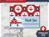 Vintage Airplane Birthday Invitations Airplane Treat Bag toppers Vintage Plane Birthday Party