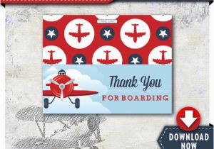 Vintage Airplane Birthday Invitations Airplane Treat Bag toppers Vintage Plane Birthday Party