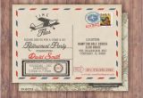 Vintage Airplane Birthday Invitations Time Flies Vintage Airplane Post Card Retirement Party