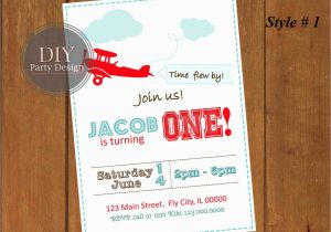 Vintage Airplane Birthday Invitations Vintage Airplane Birthday Invitation First Birthday