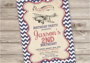 Vintage Airplane Birthday Invitations Vintage Airplane Birthday Printable Invitations Rustic theme