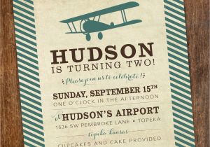 Vintage Airplane Birthday Invitations Vintage Airplane Boys Birthday Party Invitation Turquoise