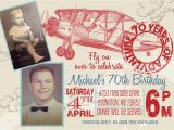 Vintage Airplane Birthday Invitations Vintage Airplane Milestone Birthday Party Invitation Photo
