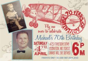 Vintage Airplane Birthday Invitations Vintage Airplane Milestone Birthday Party Invitation Photo