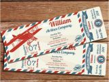 Vintage Airplane Birthday Invitations Vintage Airplane Ticket Party Invitation Create Your Own