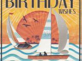 Vintage Birthday Cards for Men Boats Sunset Birthday Card Karenza Paperie