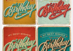 Vintage Birthday Cards Free Downloads 111 Birthday Vectors Stickers Free Psd Vector Eps