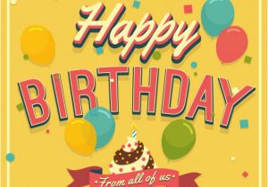 Vintage Birthday Cards Free Downloads Birthday Card In Retro Style Vector Free Download