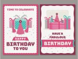 Vintage Birthday Cards Free Downloads Vintage Birthday Cards with Gifts Vector Free Download