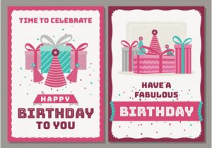 Vintage Birthday Cards Free Downloads Vintage Birthday Cards with Gifts Vector Free Download