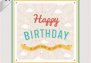 Vintage Birthday Cards Free Downloads Vintage Cmyk Birthday Card Vector Free Download