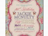 Vintage Style Birthday Invitations Adult Birthday Invitation Vintage Rose Shabby Chic Rustic