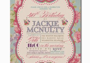 Vintage Style Birthday Invitations Adult Birthday Invitation Vintage Rose Shabby Chic Rustic