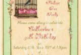 Vintage Style Birthday Invitations Any Age Shabby Chic Vintage Tea Party Birdcage Birthday