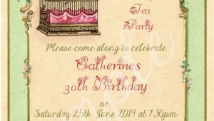 Vintage Style Birthday Invitations Any Age Shabby Chic Vintage Tea Party Birdcage Birthday