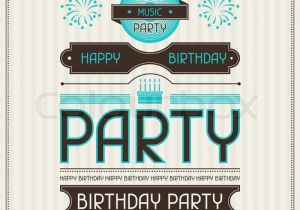 Vintage Style Birthday Invitations Invitation Card for Birthday In Retro Style Stock