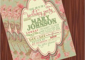 Vintage Style Birthday Invitations Vintage Invitation Printable Vintage Floral Birthday