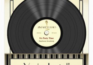 Vinyl Record Birthday Invitations Vintage Microphone Vinyl Record Party Invitations Zazzle