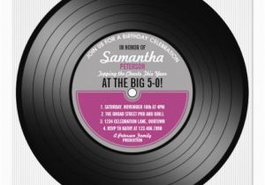 Vinyl Record Birthday Invitations Vinyl Record Birthday 50th Party Invitation Zazzle