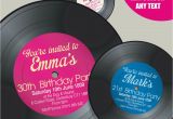 Vinyl Record Birthday Invitations Vinyl Record Shape Personalised 18th 21st 30th 40th