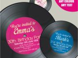 Vinyl Record Birthday Invitations Vinyl Record Shape Personalised 18th 21st 30th 40th