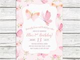 Vistaprint 80th Birthday Invitations butterfly Birthday Invitation butterfly Invitation Pink