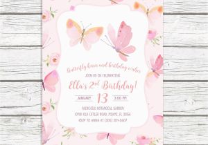 Vistaprint 80th Birthday Invitations butterfly Birthday Invitation butterfly Invitation Pink