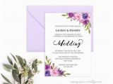 Vistaprint 80th Birthday Invitations Lavender Invitation Template Purple Lilac Watercolor Flowers