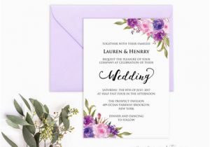 Vistaprint 80th Birthday Invitations Lavender Invitation Template Purple Lilac Watercolor Flowers