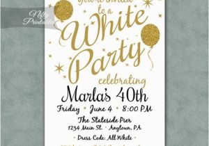 Vistaprint 80th Birthday Invitations White Party Invitation Printable White Gold Black Tie