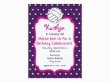 Volleyball Birthday Invitations Girls Volleyball Birthday Invite Purple with Pink Card