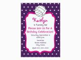 Volleyball Birthday Invitations Girls Volleyball Birthday Invite Purple with Pink Card