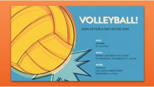 Volleyball Birthday Invitations Sports Leagues Free Online Invitations