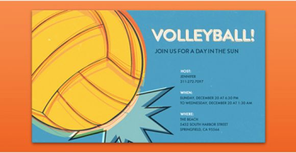 Volleyball Birthday Invitations Sports Leagues Free Online Invitations