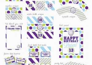 Volleyball Birthday Invitations Volleyball Party Printable Designs