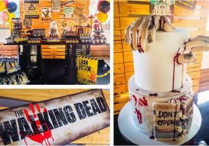 Walking Dead Birthday Decorations Kara 39 S Party Ideas Walking Dead Zombie themed Birthday