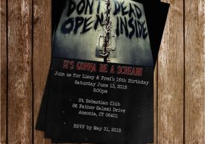 Walking Dead Birthday Invitations Novel Concept Designs Walking Dead Birthday Party Invitation