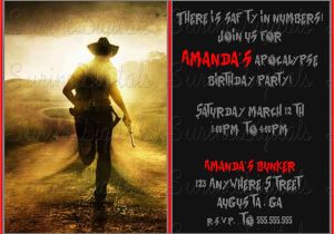 Walking Dead Birthday Invitations the Walking Dead Birthday Party Invitation Amc Walking