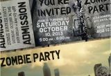 Walking Dead Birthday Invitations the Walking Dead Party theme Invitation Ticket for