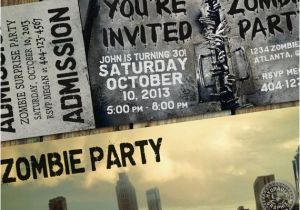 Walking Dead Birthday Invitations the Walking Dead Party theme Invitation Ticket for