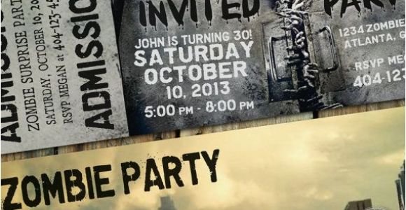 Walking Dead Birthday Invitations the Walking Dead Party theme Invitation Ticket for