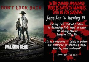 Walking Dead Birthday Invitations Walking Dead Birthday Invitation Party by