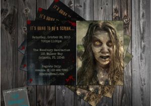 Walking Dead Birthday Invitations Walking Dead Birthday Party Invitation Wide by Cydesigncompany