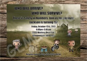 Walking Dead Birthday Invitations Walking Dead Invitation Walking Dead Invite Walking Dead