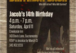 Walking Dead Birthday Invitations Zombie Apocalypse Invitation Digital File Only Party