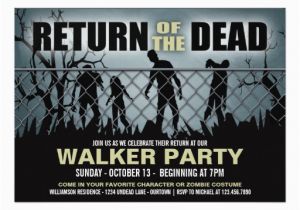 Walking Dead Birthday Invitations Zombie Cards Zombie Card Templates Postage Invitations