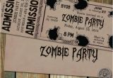 Walking Dead Birthday Invitations Zombie Party Invitation Printable Birthday Ticket