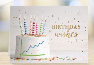 Wall Street Birthday Cards Frosted Cake Graph Birthday Card Wall Street Greetings