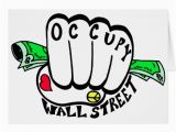 Wall Street Birthday Cards Occupy Wall Street Fist Greeting Card Zazzle