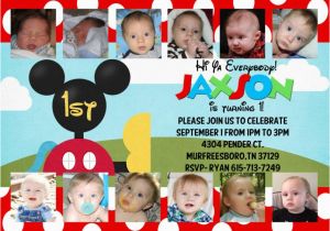 Walmart First Birthday Invitations Template Mickey Mouse First Birthday Invitations Wal On